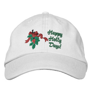 Holly Days Broderad Keps