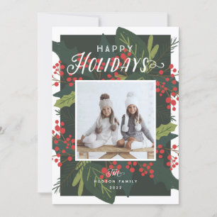 Holly Days Glad helg Photo Julkort