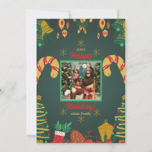 Holly Days God jul Photo Helgdag Card: C Julkort