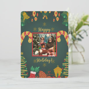 Holly Days God jul Photo Helgdag Card Inbjudningar