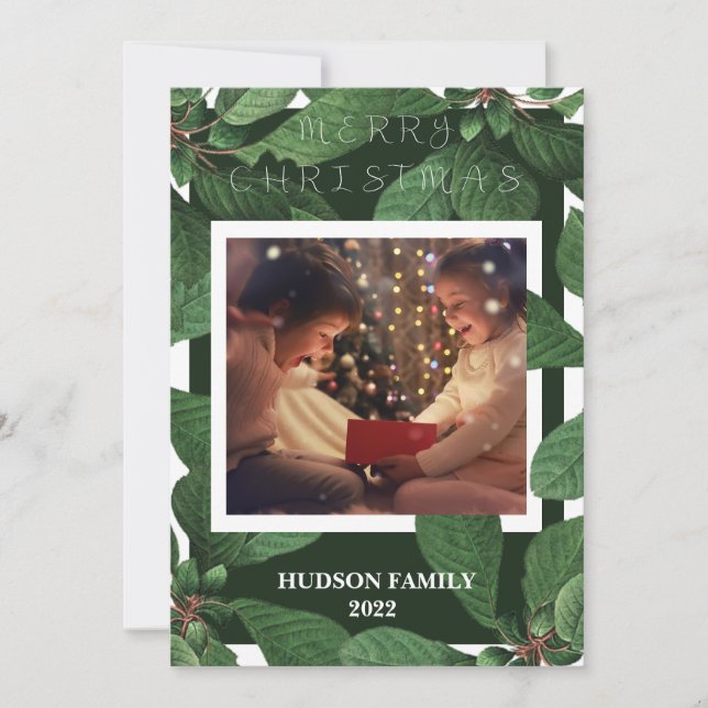 Holly Days | God jul Photo Helgdag Card Julkort (Framsida)