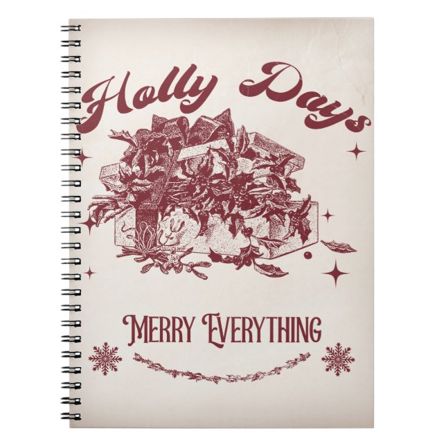 Holly Days Vintage Christmas Anteckningsbok (Framsidan)