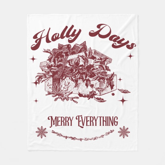 Holly Days Vintage Christmas Fleecefilt (Framsidan)