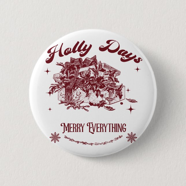 Holly Days Vintage Christmas Knapp (Framsida)