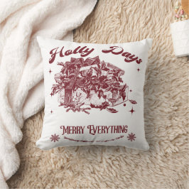 Holly Days Vintage Christmas Kudde