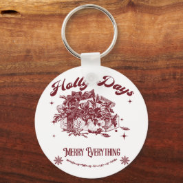 Holly Days Vintage Christmas Nyckelring
