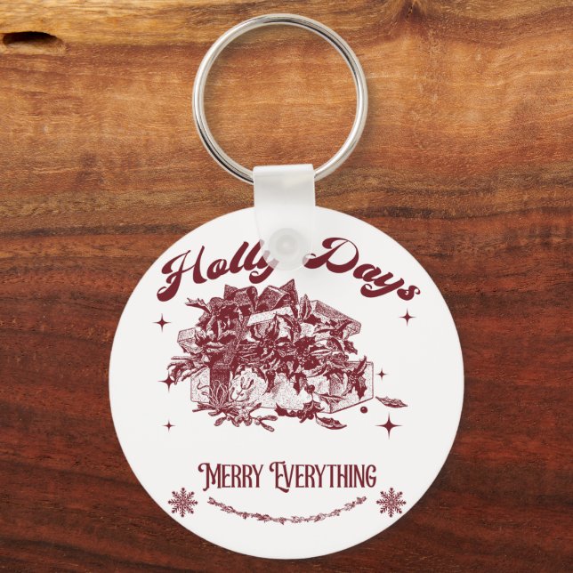 Holly Days Vintage jul Nyckelring (Baksida)