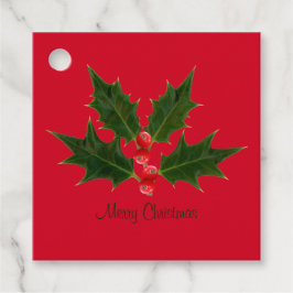 Holly-favorittaggar för julklapp gåvor etiketter