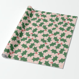 Holly Festive-julomslutning papper Presentpapper