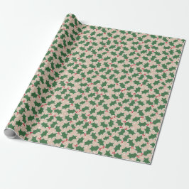 Holly Festive-julomslutning papper Presentpapper