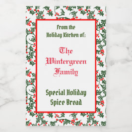 Holly från Helgdag Kitchen of Family Baking Mat Etikett