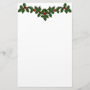 Holly Garland Stationery Brevpapper
