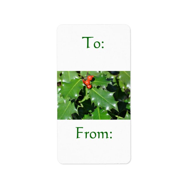 Holly Gift-etikett Adressetikett (Framsidan)