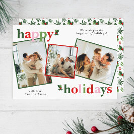 Holly God jul Bright Roligt Family Julkort