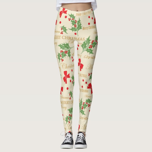 holly god jul leggings (Framsida)