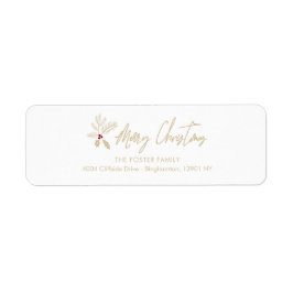 Holly God jul Whimsical Typography Quote Returadress Etikett