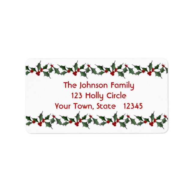 Holly Gräns Address Label Adressetikett (Framsidan)