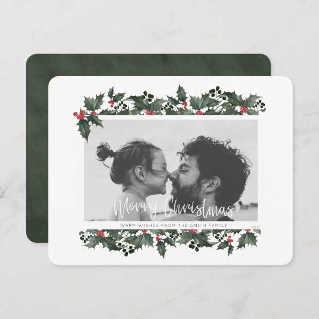Holly Gräns-fotoportet Julkort (Fram/baksida)