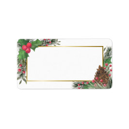 Holly & Gräs Blank DIY Skriv ut Helgdag Adress Adressetikett