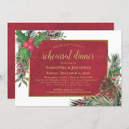 Holly & Gräs Helgdag Bröllop Rehearsal Dinner Inbjudningar