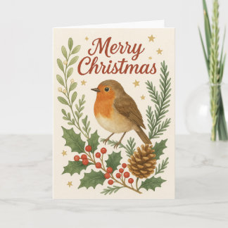 Holly & Gräs Robin-julkort Kort