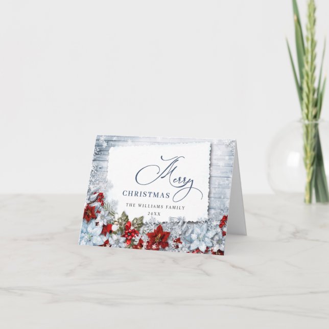 Holly & Gräs Rustik julhälsningskort Kort (Framsida)