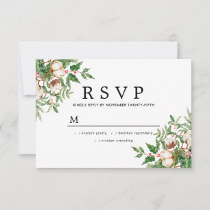 Holly Gräs White Blommigt Winter Wedding OSA Kort