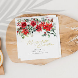 Holly Greenery jul Baby Shower-inbjudan Pappersservett