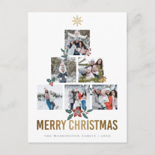 Holly Grenar God jul 6 Photo Collage Vykort