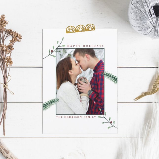 Holly Grenar Photo jul Card Julkort (Skapare uppladdad)