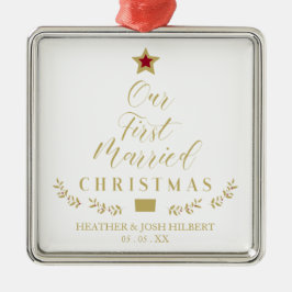 Holly Grenar vår första marriberade jul som Träd Julgransprydnad Metall