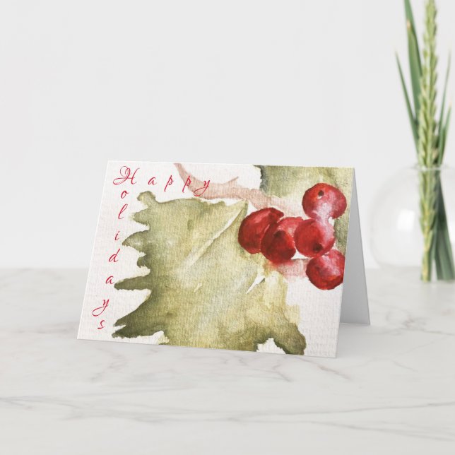 Holly Helgdag Card Kort (Framsida)