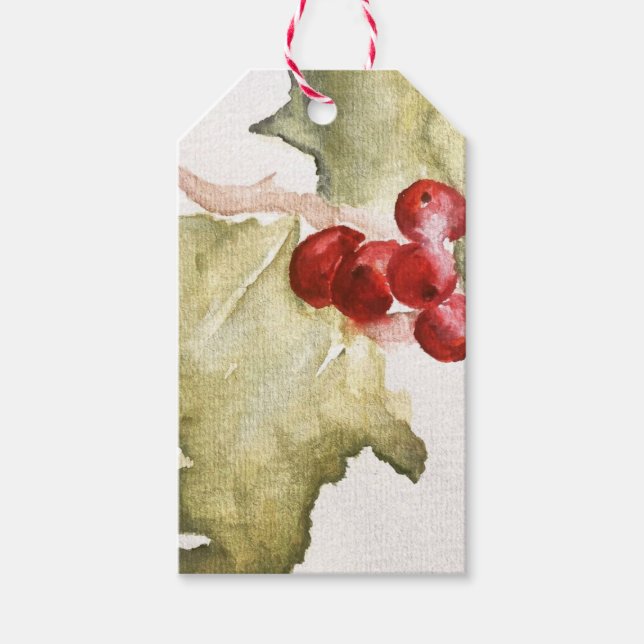 Holly Helgdag Gift Märkres Presentetikett (Framsidan)