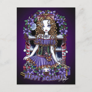 Holly Helgdag jul Party Candy Angel Postcard Helg Vykort