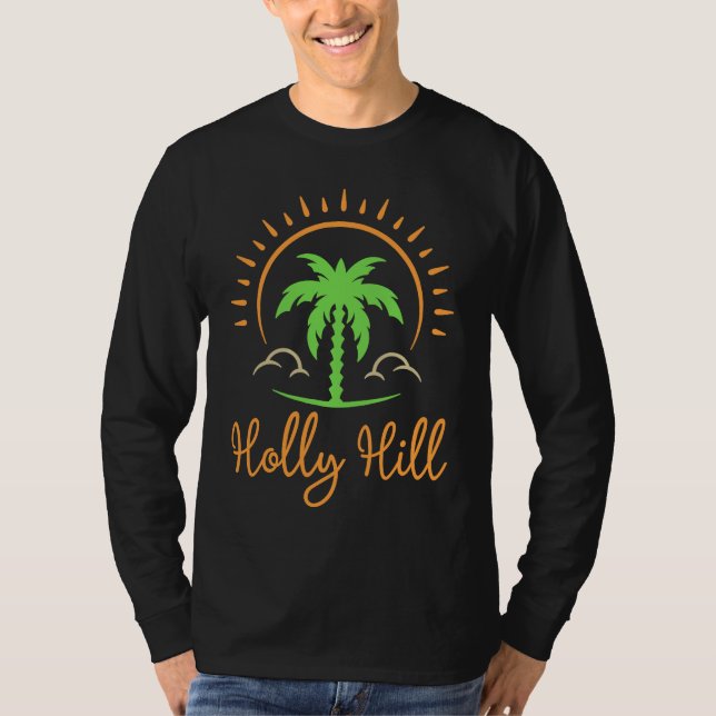 Holly Hill Florida Vacation Beach Tropical T Shirt (Framsida)