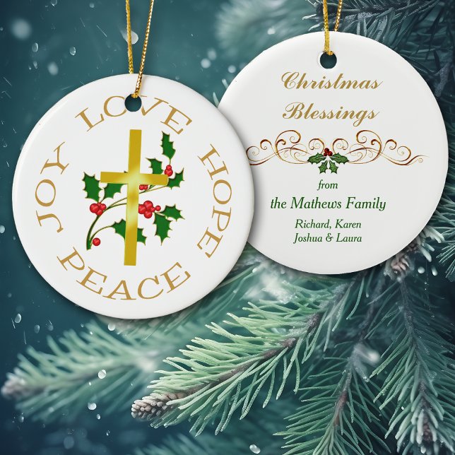 Holly Hope guld Kor Julgransprydnad Keramik (Skapare uppladdad)