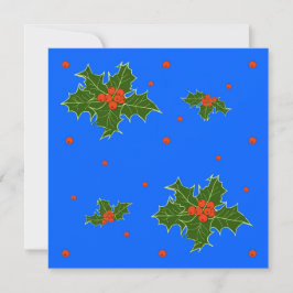 Holly (Ilex) Julmotif om Festive Blue