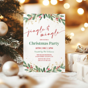 Holly Jingle och Mingle Julfest Inbjudningar