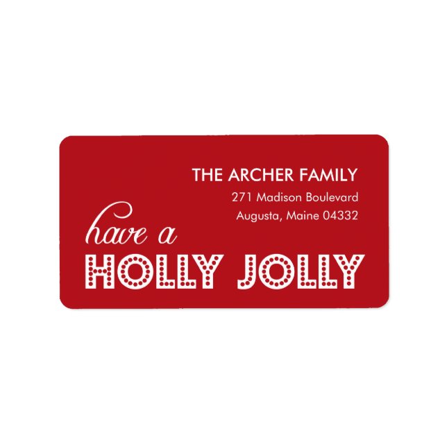 Holly Jolly Adressetiketters Adressetikett (Framsidan)