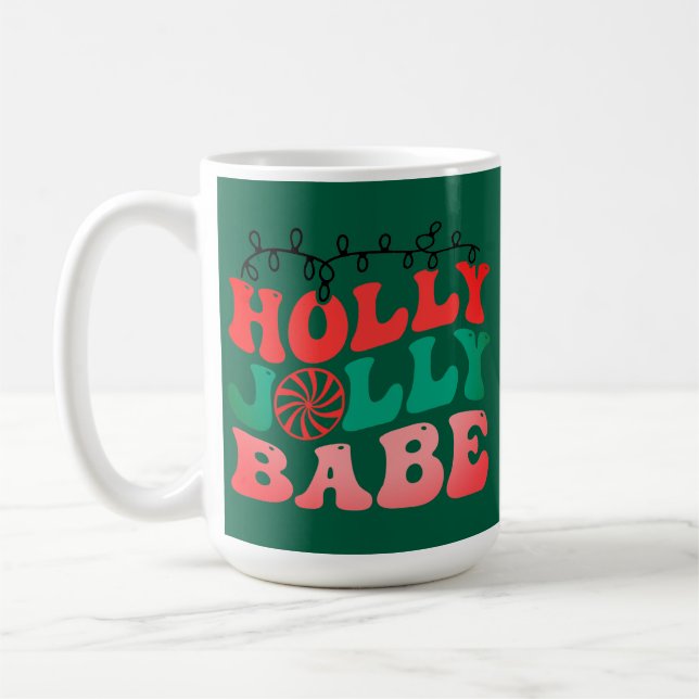 Holly Jolly babe Christmas Mug Kaffemugg (Vänster)