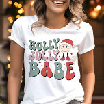 Holly Jolly Babe Retro Funny jul T Shirt<br><div class="desc">Fira säsongen med den här återinspirerade "Holly Jolly Babe" roliga julskjortan! Med vintage-stil-röd och grönt och en söt tecknad-tomte är den här designen perfekt för alla som kärlek nostalgic helgdag mode. Den lekande reflexen lägger till charm och humor till helgdag, skapar den perfekt för festive party eller avslappnad vinterbära. Den...</div>