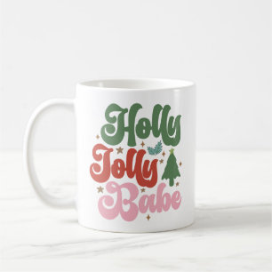 Holly Jolly Babe Retro Groovy Julens Helgdagar Kaffemugg