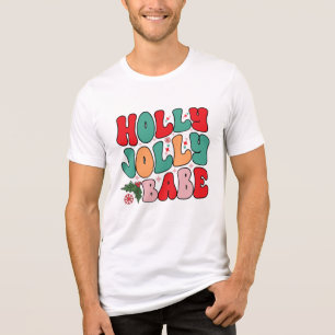 Holly Jolly Babe Retro Groovy Julens Helgdagar T Shirt