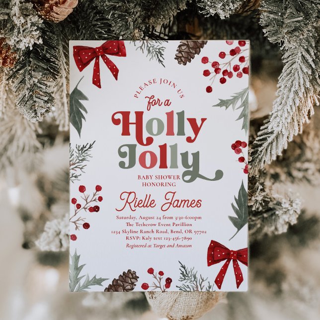 Holly Jolly Baby Shower Invitation Inbjudningar (Skapare uppladdad)
