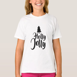 Holly Jolly Black and White God jul T Shirt
