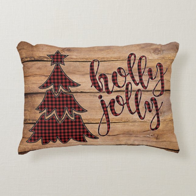 Holly jolly Buffalo Play Julgran Pillow Prydnadskudde (Framsidan)
