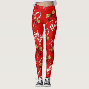 Holly Jolly Candy cane Cristmas Leggings