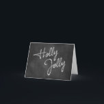 Holly Jolly Chalkboard-Helgdag kort<br><div class="desc">Holly Jolly skriven i sparkler dekorerar detta helgdag.</div>