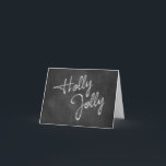 Holly Jolly Chalkboard-Helgdag kort<br><div class="desc">Holly Jolly skriven i sparkler dekorerar detta helgdag.</div>