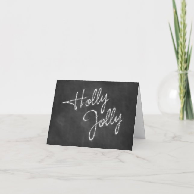 Holly Jolly Chalkboard-Helgdag kort (Framsida)